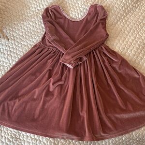 Pink Chicken Velvet Long Sleeve Dress - Mauve